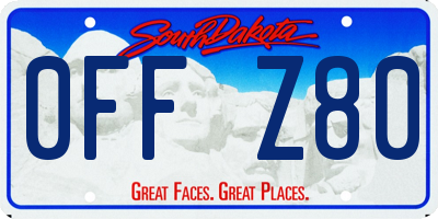 SD license plate 0FFZ80