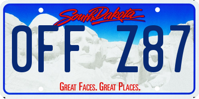 SD license plate 0FFZ87