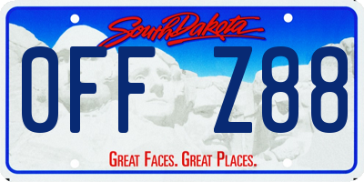 SD license plate 0FFZ88