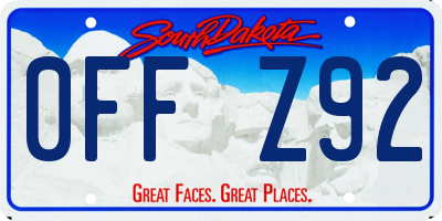 SD license plate 0FFZ92