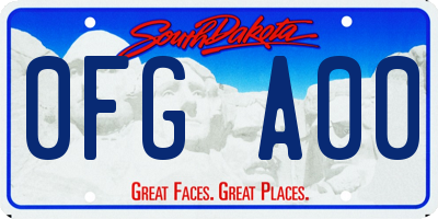 SD license plate 0FGA00