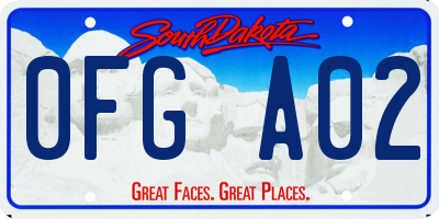 SD license plate 0FGA02