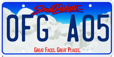 SD license plate 0FGA05