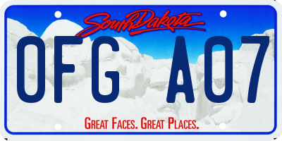 SD license plate 0FGA07