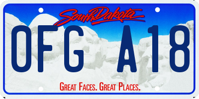 SD license plate 0FGA18
