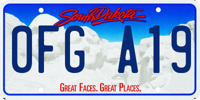 SD license plate 0FGA19