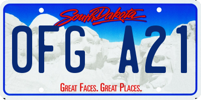 SD license plate 0FGA21