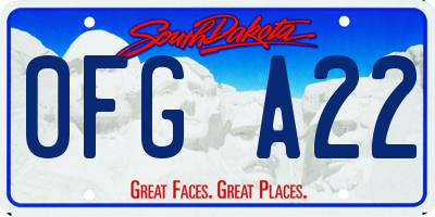 SD license plate 0FGA22