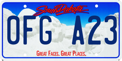 SD license plate 0FGA23