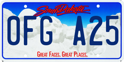 SD license plate 0FGA25