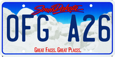 SD license plate 0FGA26