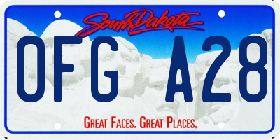 SD license plate 0FGA28