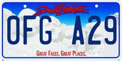 SD license plate 0FGA29