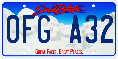 SD license plate 0FGA32