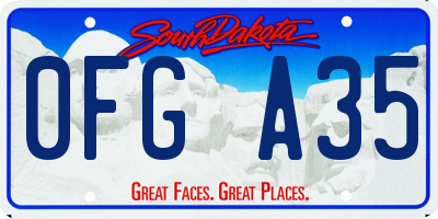 SD license plate 0FGA35