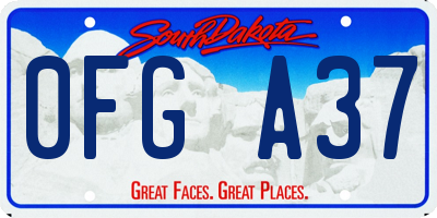 SD license plate 0FGA37