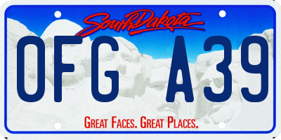 SD license plate 0FGA39