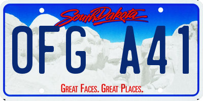 SD license plate 0FGA41