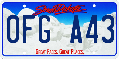 SD license plate 0FGA43