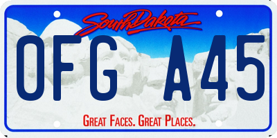 SD license plate 0FGA45