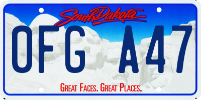 SD license plate 0FGA47