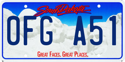 SD license plate 0FGA51