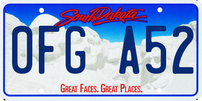 SD license plate 0FGA52