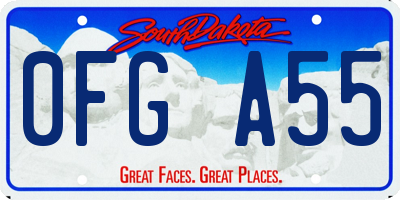 SD license plate 0FGA55