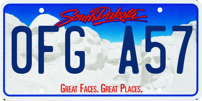 SD license plate 0FGA57