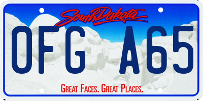 SD license plate 0FGA65