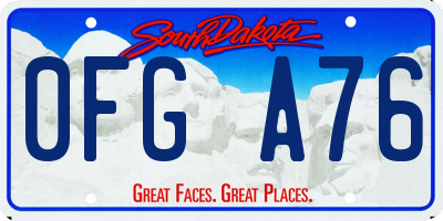 SD license plate 0FGA76