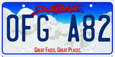 SD license plate 0FGA82