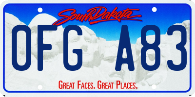 SD license plate 0FGA83