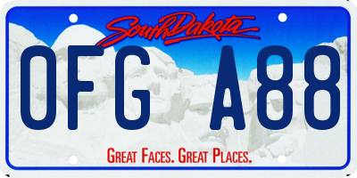 SD license plate 0FGA88