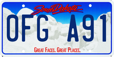 SD license plate 0FGA91