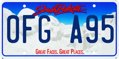 SD license plate 0FGA95