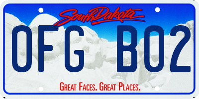 SD license plate 0FGB02