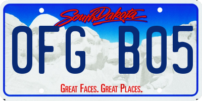 SD license plate 0FGB05