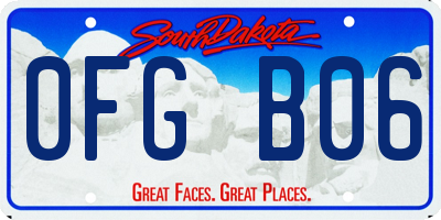 SD license plate 0FGB06