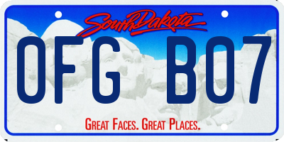 SD license plate 0FGB07