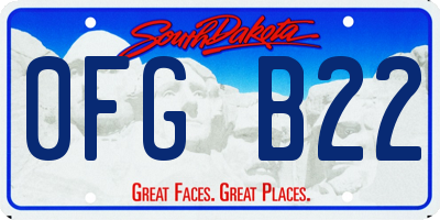 SD license plate 0FGB22