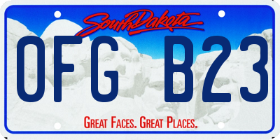 SD license plate 0FGB23