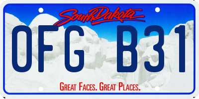 SD license plate 0FGB31