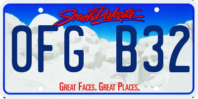 SD license plate 0FGB32