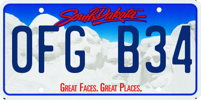 SD license plate 0FGB34