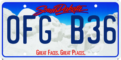 SD license plate 0FGB36