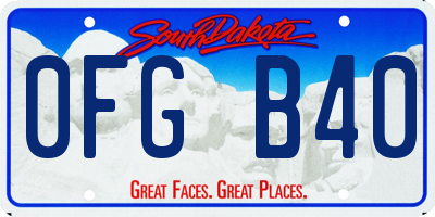 SD license plate 0FGB40