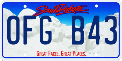 SD license plate 0FGB43