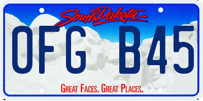 SD license plate 0FGB45