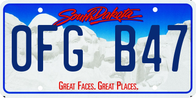 SD license plate 0FGB47